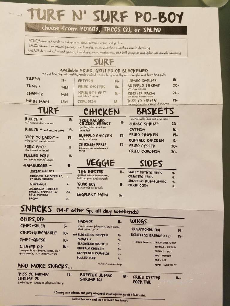 Turf N Surf Po' Boy - Austin, TX menu_pic