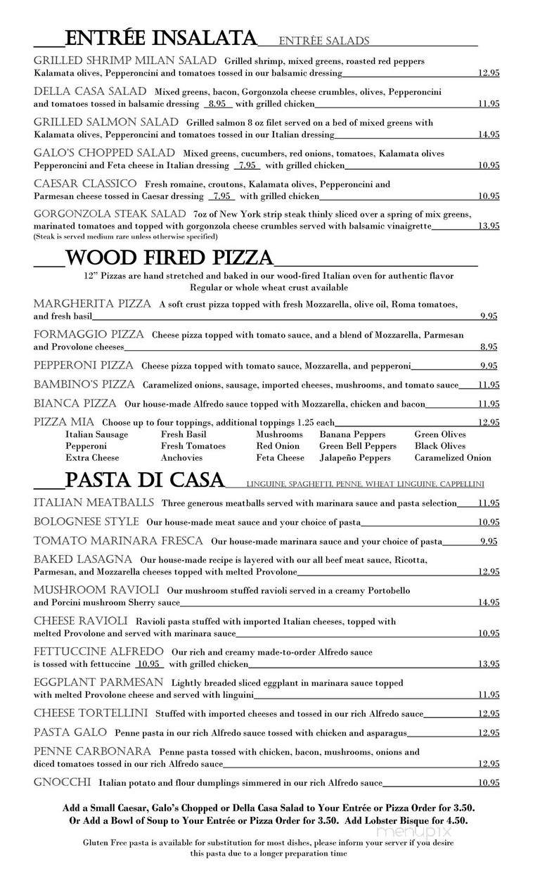 Galo's Italian Grill - Richmond, IN menu_pic