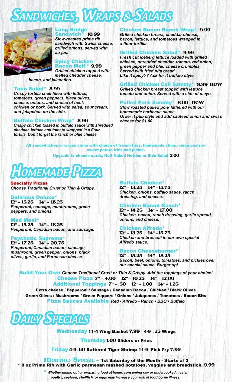 Jaybirds - Rice Lake, WI menu_pic