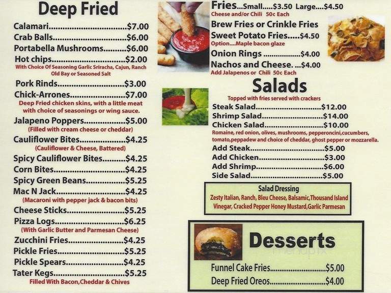 White Front Tavern - Grafton, WV menu_pic