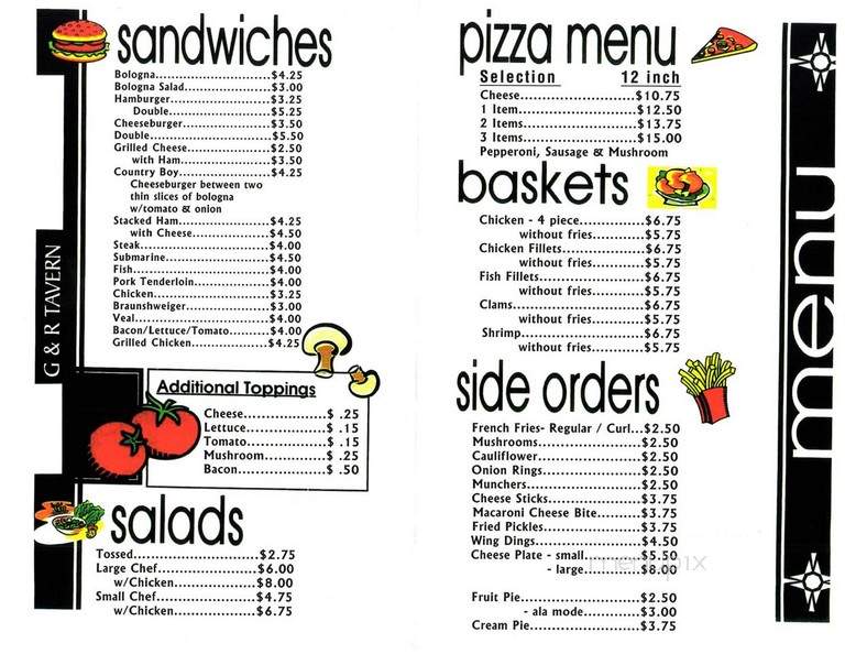 G & R Tavern - Waldo, OH menu_pic