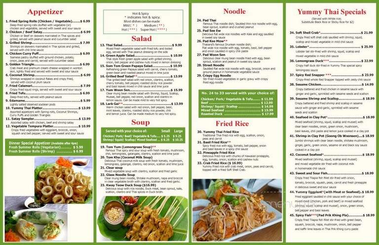 Yummy Thai - North Tonawanda, NY menu_pic