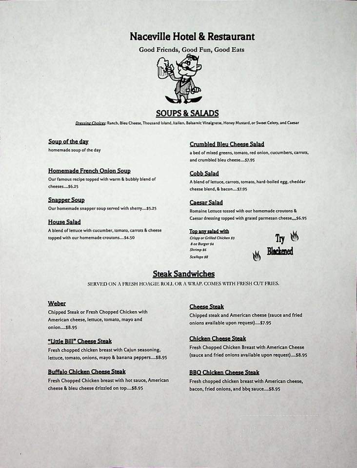 Naceville Hotel - Sellersville, PA menu_pic
