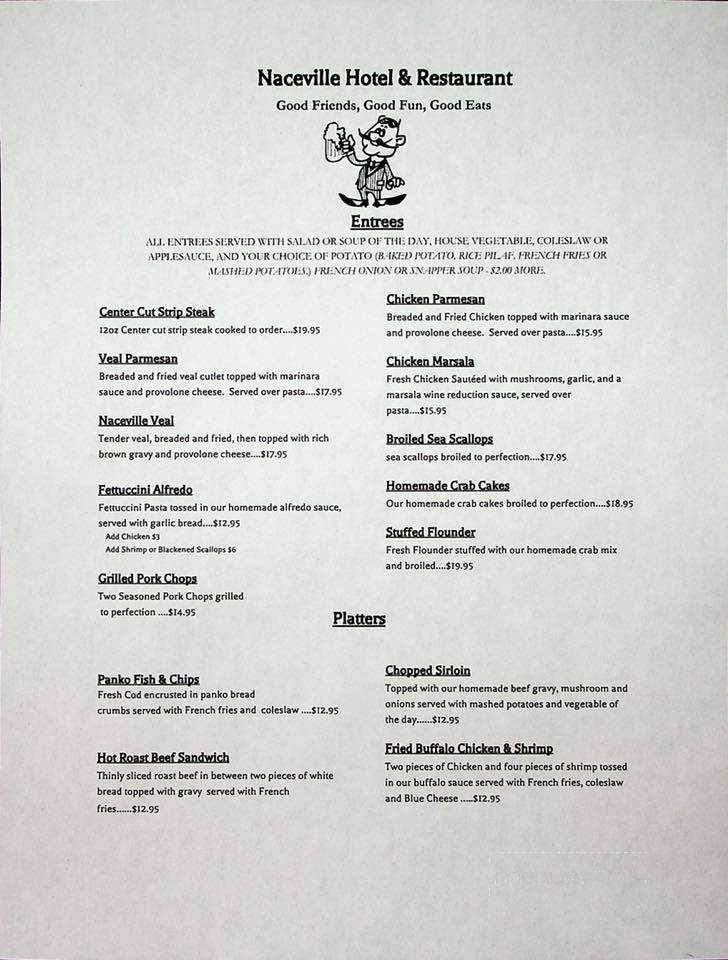 Naceville Hotel - Sellersville, PA menu_pic