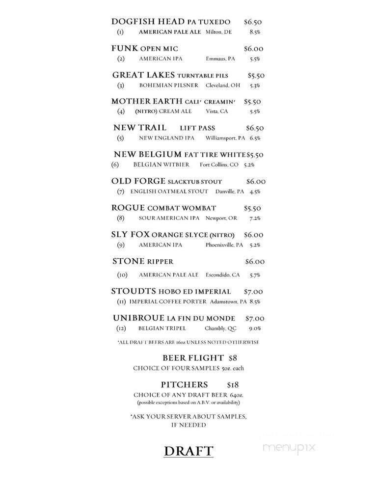 Brasserie Louis - Lewisburg, PA menu_pic