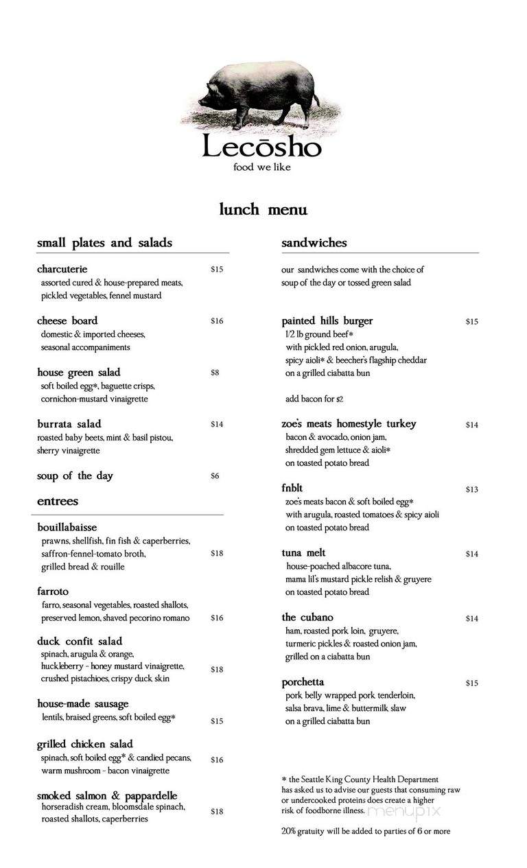 Lecosho - Seattle, WA menu_pic