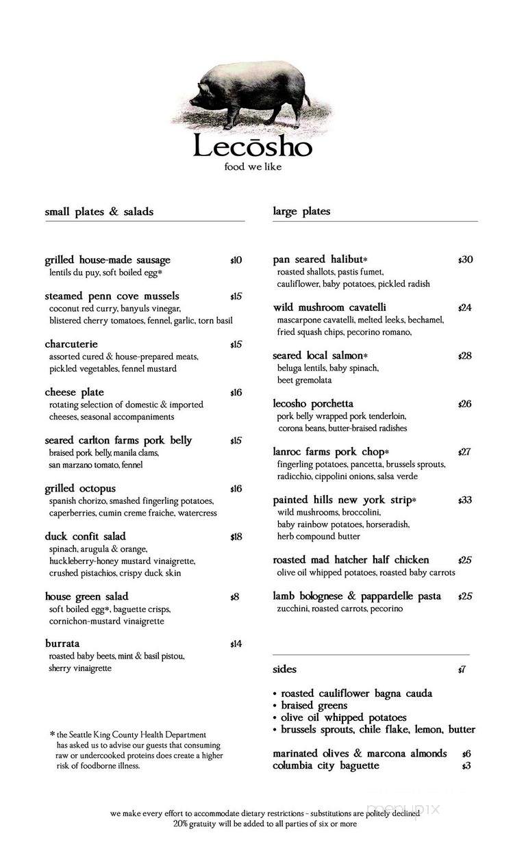 Lecosho - Seattle, WA menu_pic