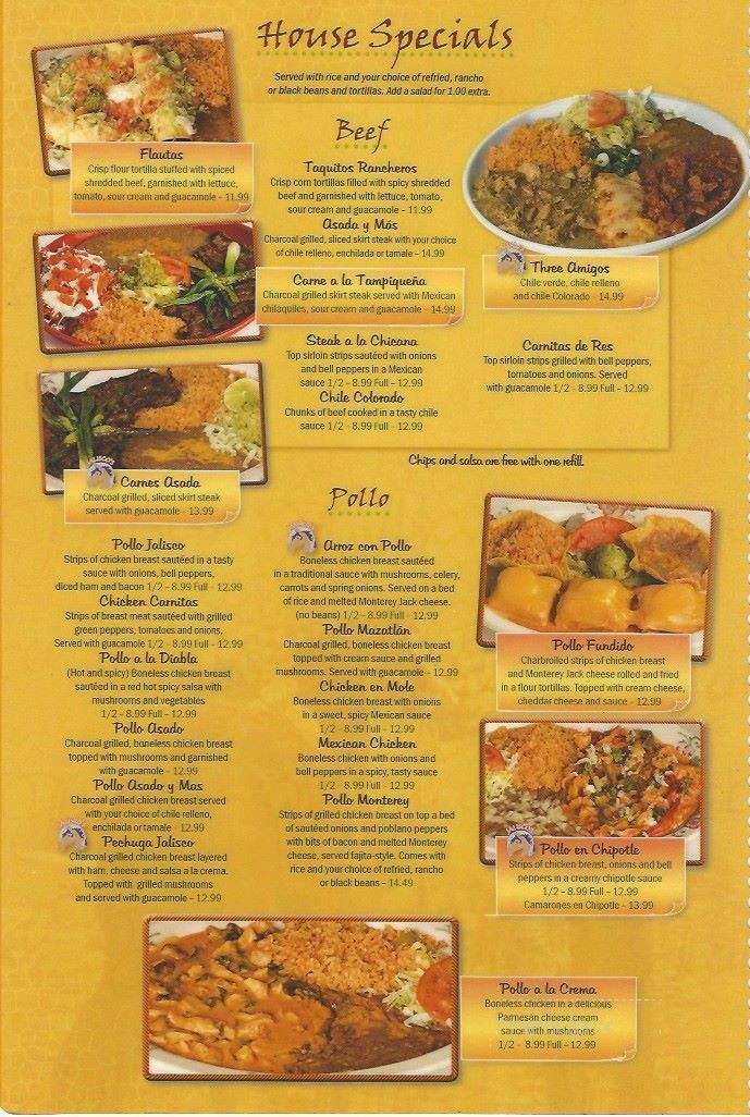 Jalisco's Mexican Restaurant - Idaho Falls, ID menu_pic