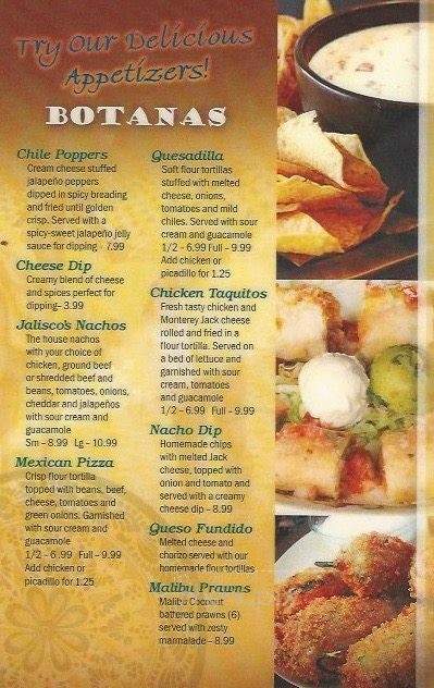 Jalisco's Mexican Restaurant - Idaho Falls, ID menu_pic