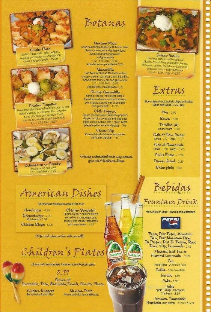 Jalisco's Mexican Restaurant - Idaho Falls, ID menu_pic