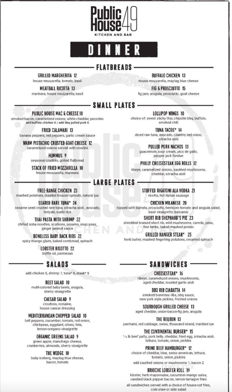 Public House 49 - Patchogue, NY menu_pic