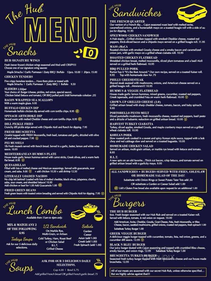 The Hub - North Adams, MA menu_pic