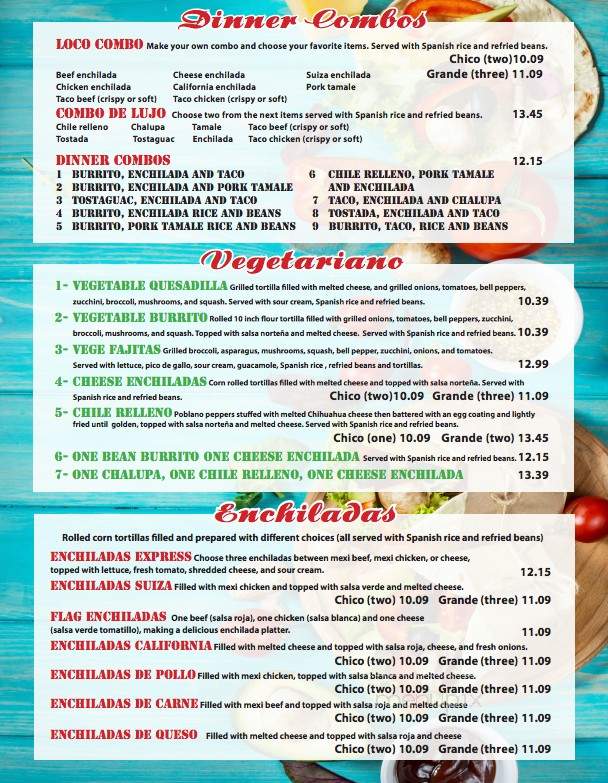 Burrito Express - Athens, AL menu_pic