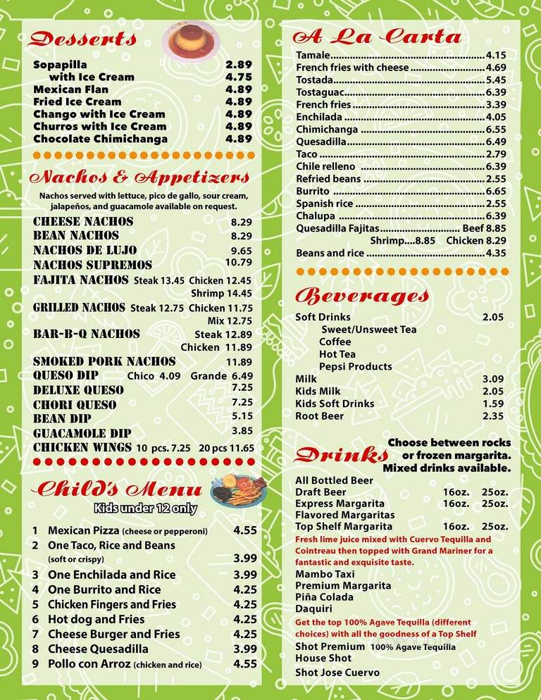 Burrito Express - Athens, AL menu_pic