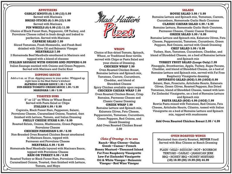 Madhatter's Kitchen - Oviedo, FL menu_pic