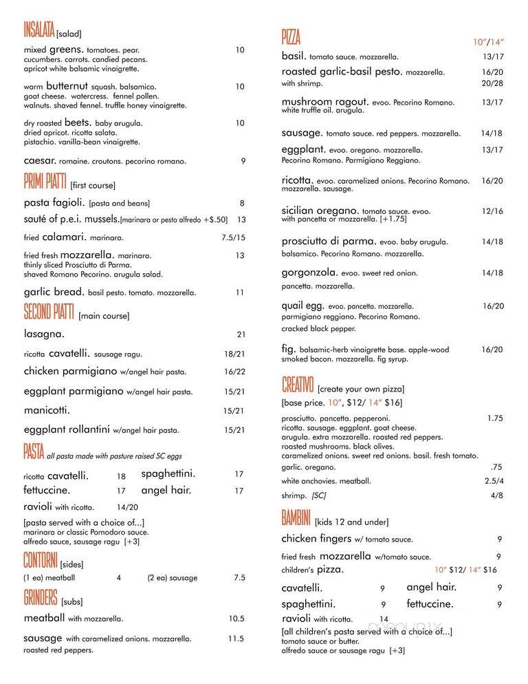 La Tela Pizzeria - Johns Island, SC menu_pic