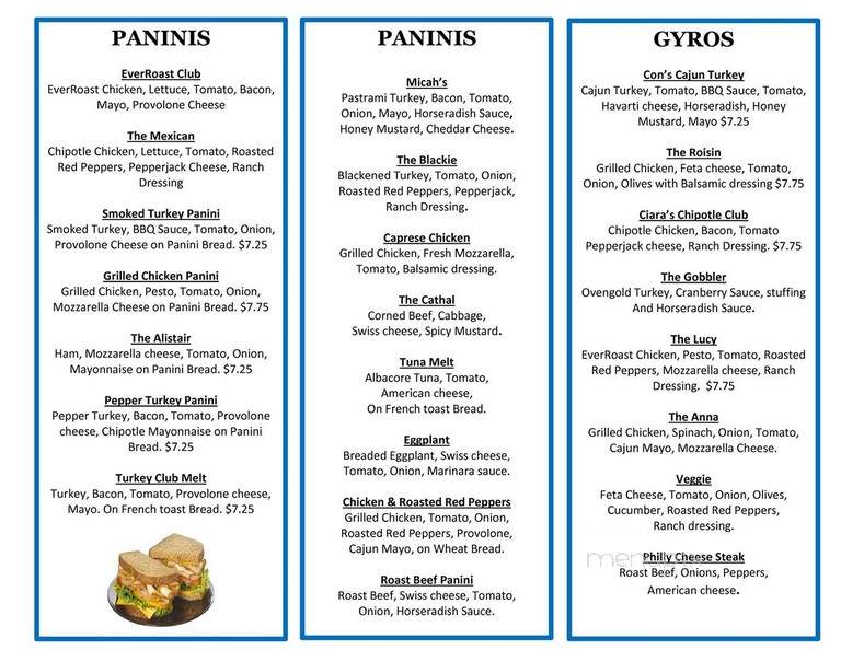The Deli - Windsor Locks, CT menu_pic