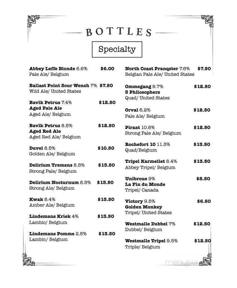 Ginger Man Pub - Dallas, TX menu_pic