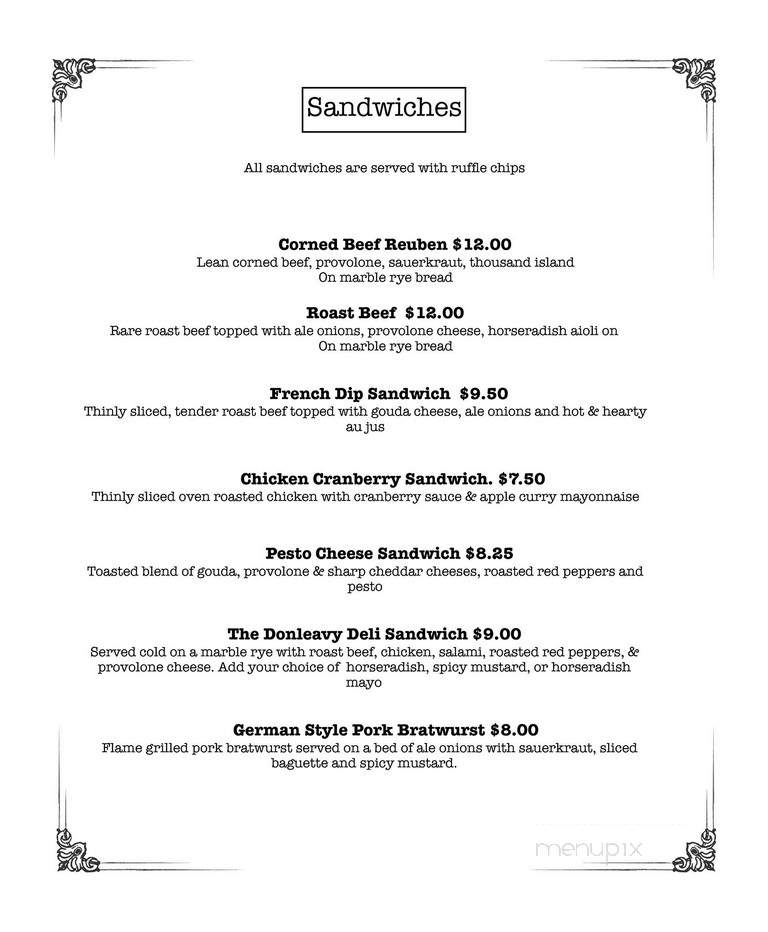 Ginger Man Pub - Dallas, TX menu_pic