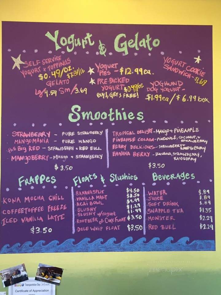 Yoasis Self-Serve Frozen Yogurt - Phoenix, AZ menu_pic