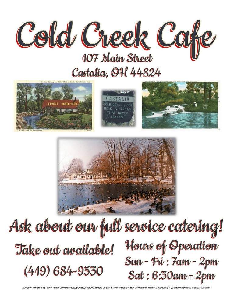 C & C Cold Creek Pub - Castalia, OH menu_pic