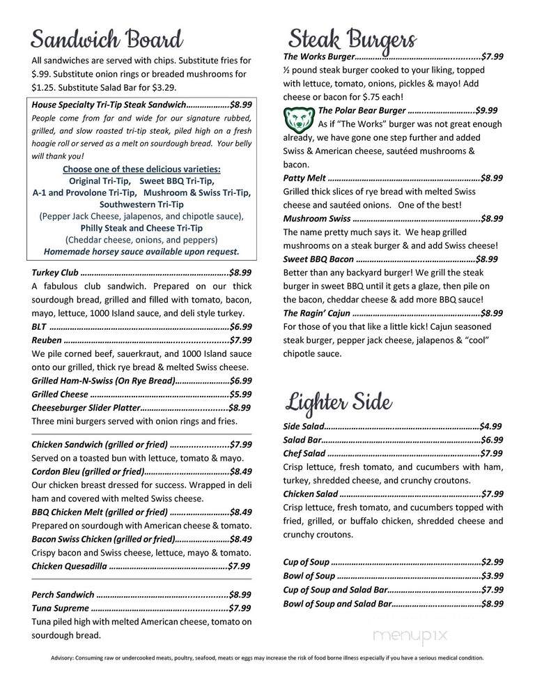 C & C Cold Creek Pub - Castalia, OH menu_pic