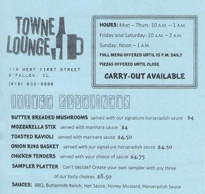 Town Lounge - O'Fallon, IL menu_pic