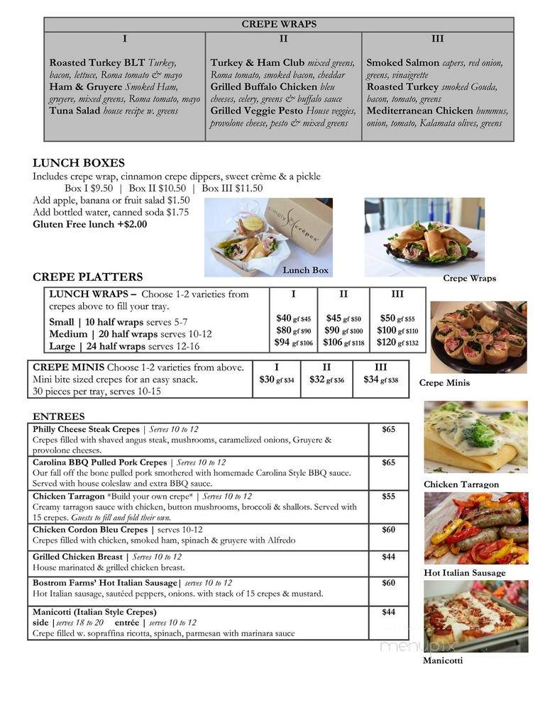 Simply Crepes - Canandaigua, NY menu_pic