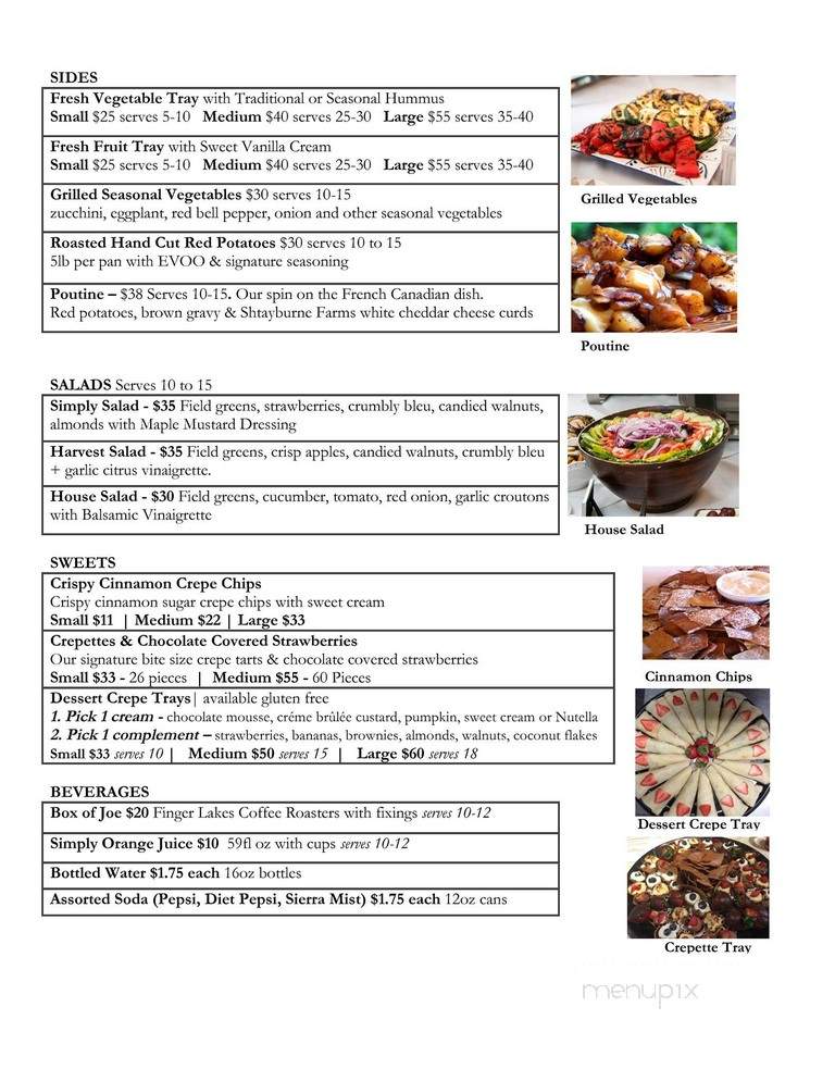 Simply Crepes - Canandaigua, NY menu_pic