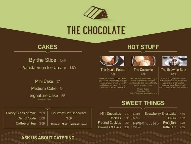 The Chocolate, a Dessert Cafe - Orem, UT menu_pic