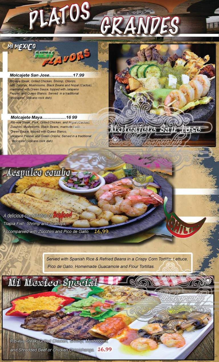 Mi Mexico - Alexandria, MN menu_pic