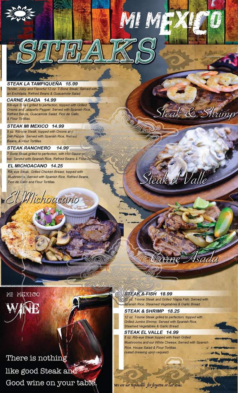 Mi Mexico - Alexandria, MN menu_pic