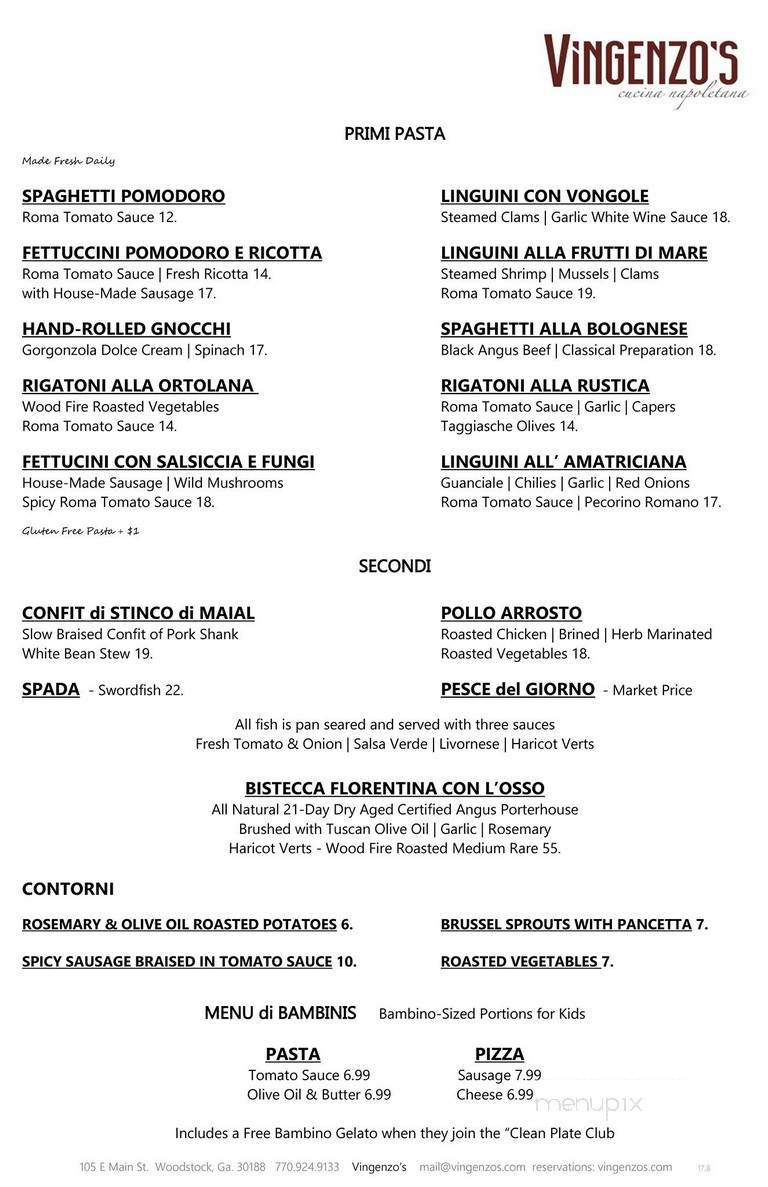 Vingenzo's - Woodstock, GA menu_pic