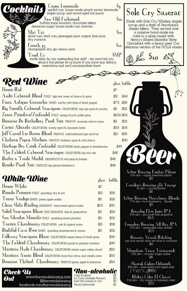 Copper Dine and Drink - East Lansing, MI menu_pic