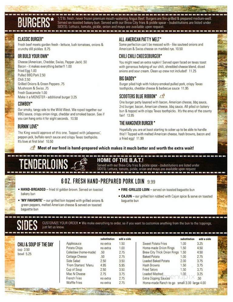 Scooters Pub & Grub - New Sharon, IA menu_pic