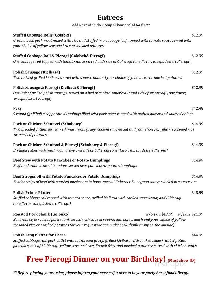 Pierogi Grill - Clearwater, FL menu_pic