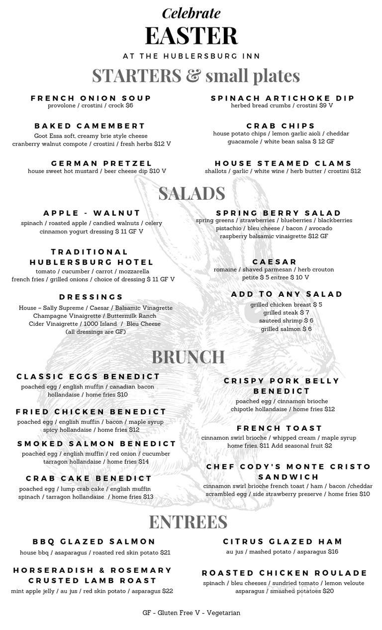 Hublersburg Inn Restaurant & Tavern - Howard, PA menu_pic
