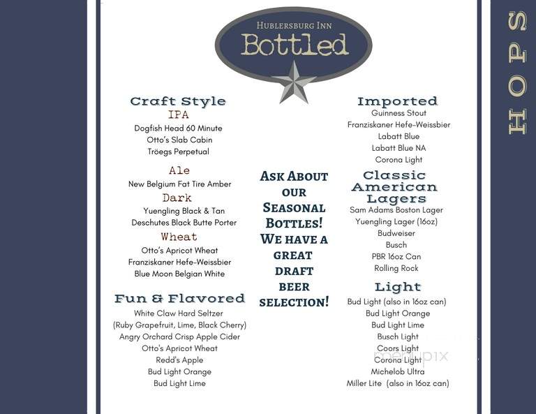 Hublersburg Inn Restaurant & Tavern - Howard, PA menu_pic