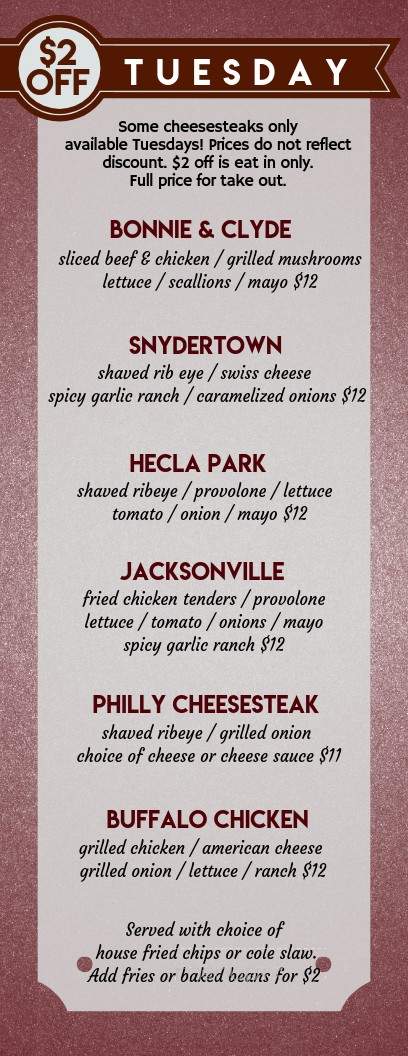 Hublersburg Inn Restaurant & Tavern - Howard, PA menu_pic
