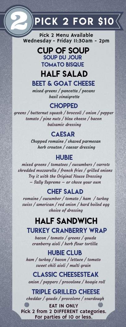 Hublersburg Inn Restaurant & Tavern - Howard, PA menu_pic