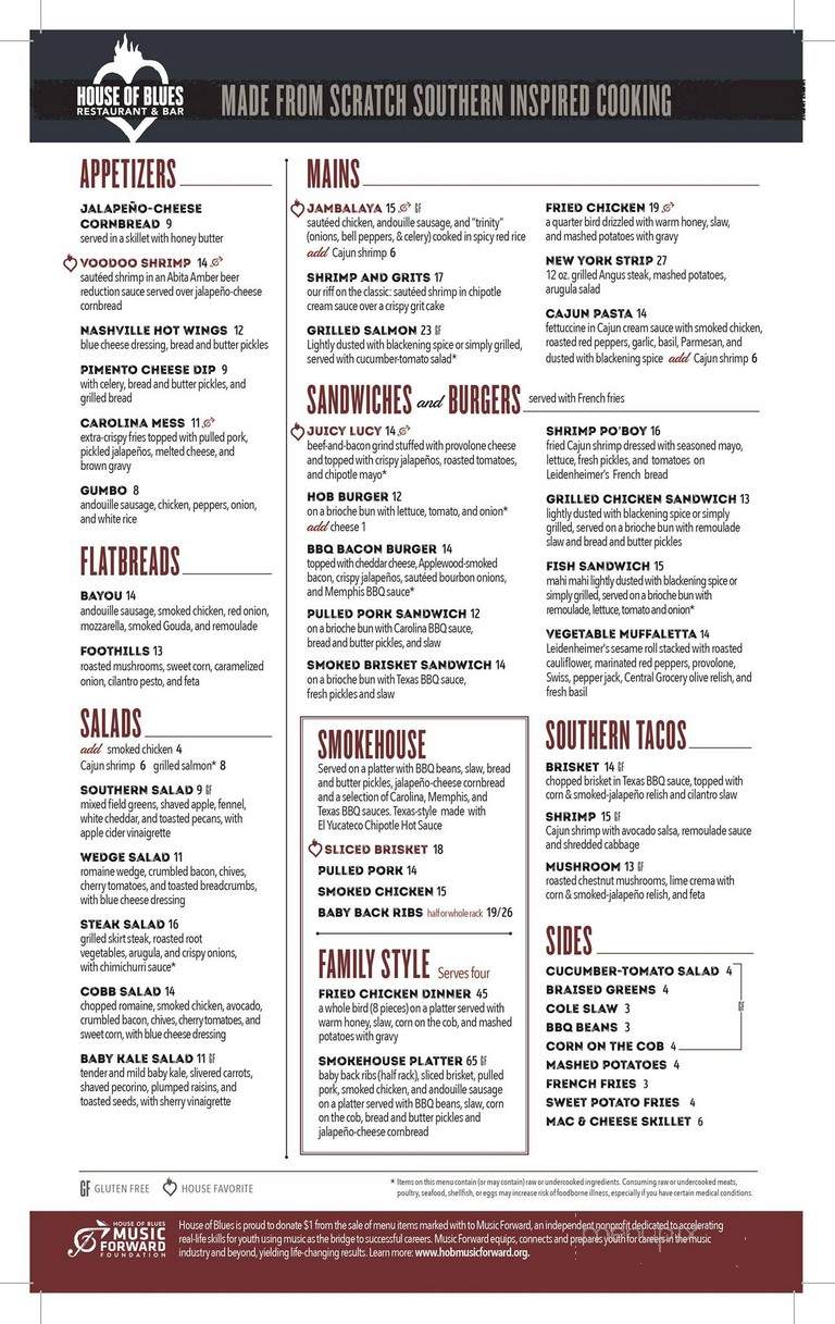 House of Blues - Dallas, TX menu_pic