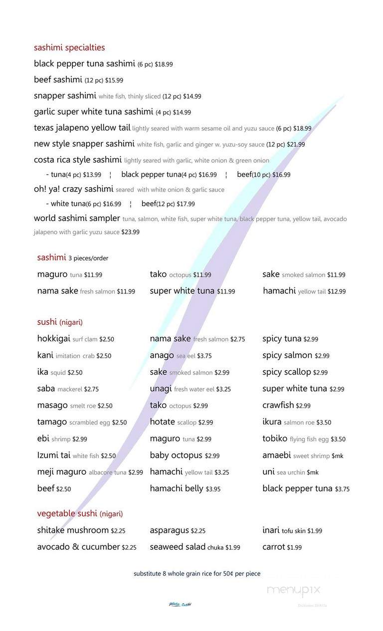 Masa Sushi Japanese Sake Bar - Dickinson, TX menu_pic
