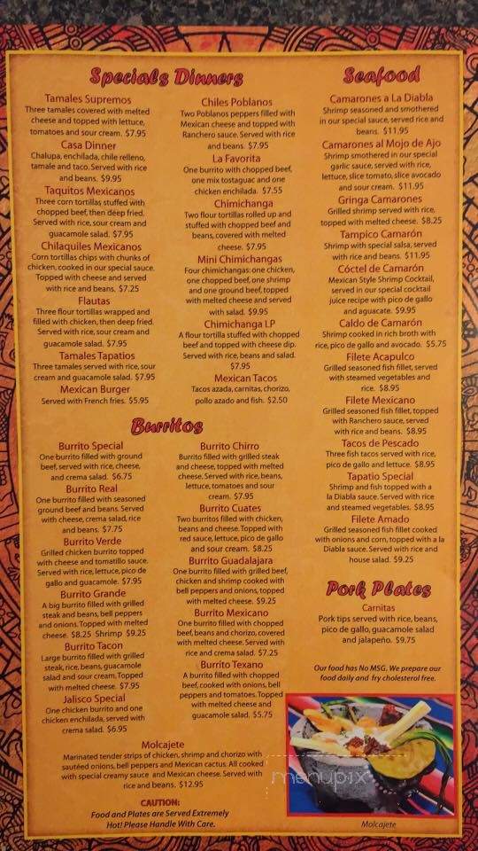 El Rey Mexican Restaurants - Lincoln, IL menu_pic