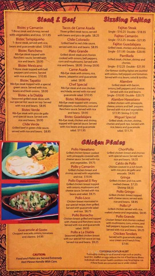 El Rey Mexican Restaurants - Lincoln, IL menu_pic