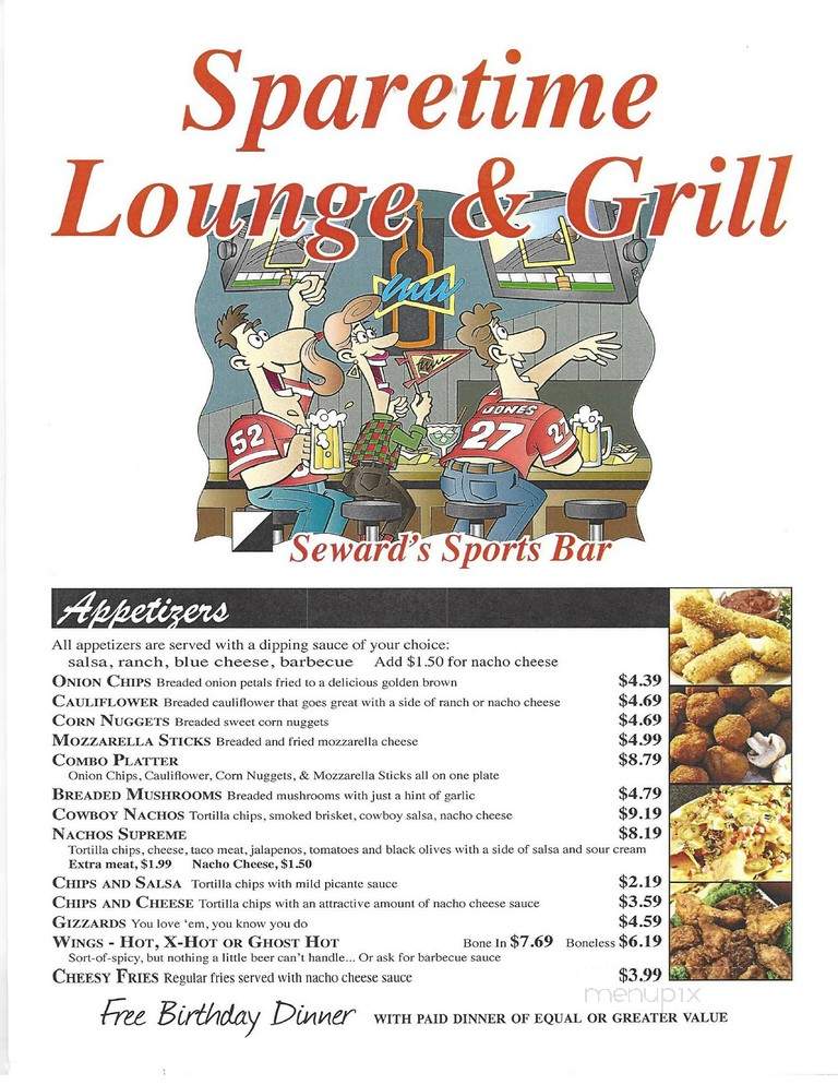 Spare Time Lounge - Seward, NE menu_pic