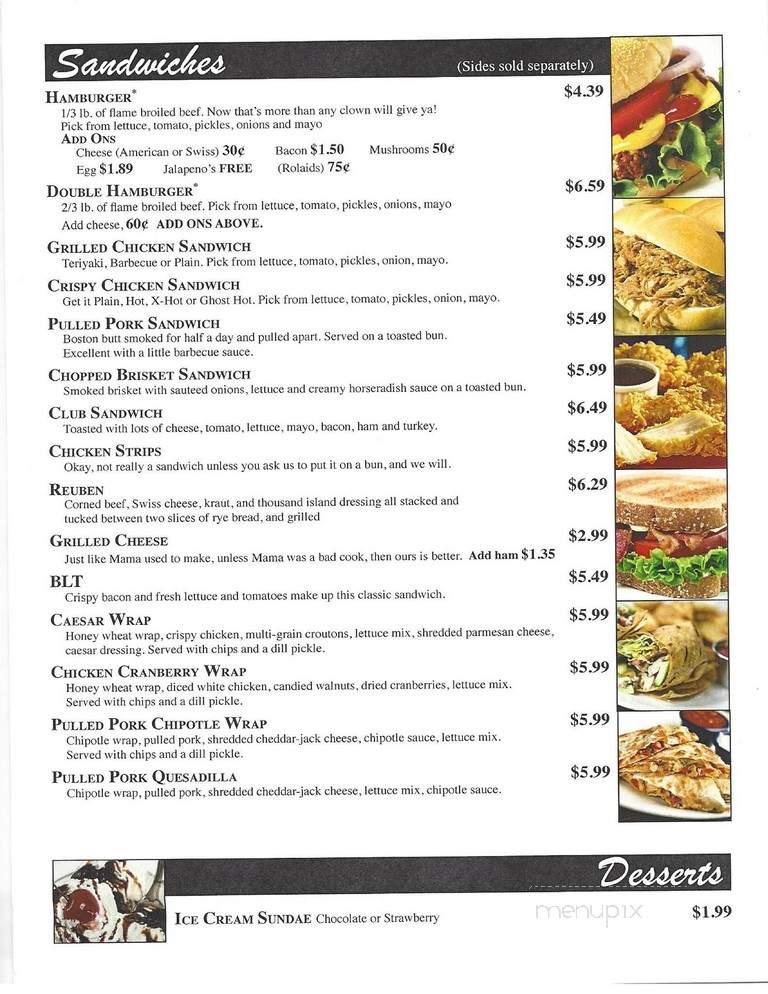 Spare Time Lounge - Seward, NE menu_pic