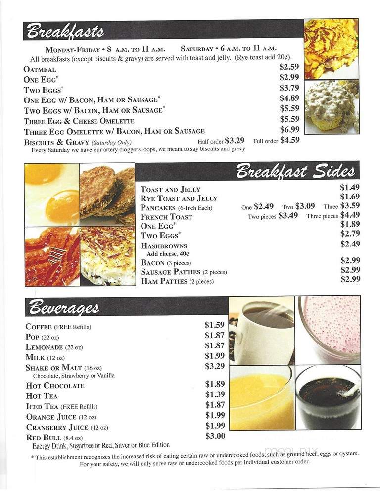 Spare Time Lounge - Seward, NE menu_pic