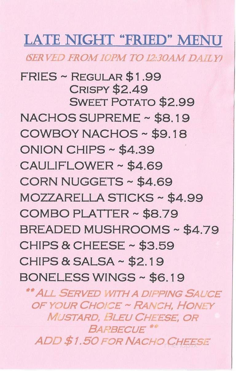Spare Time Lounge - Seward, NE menu_pic