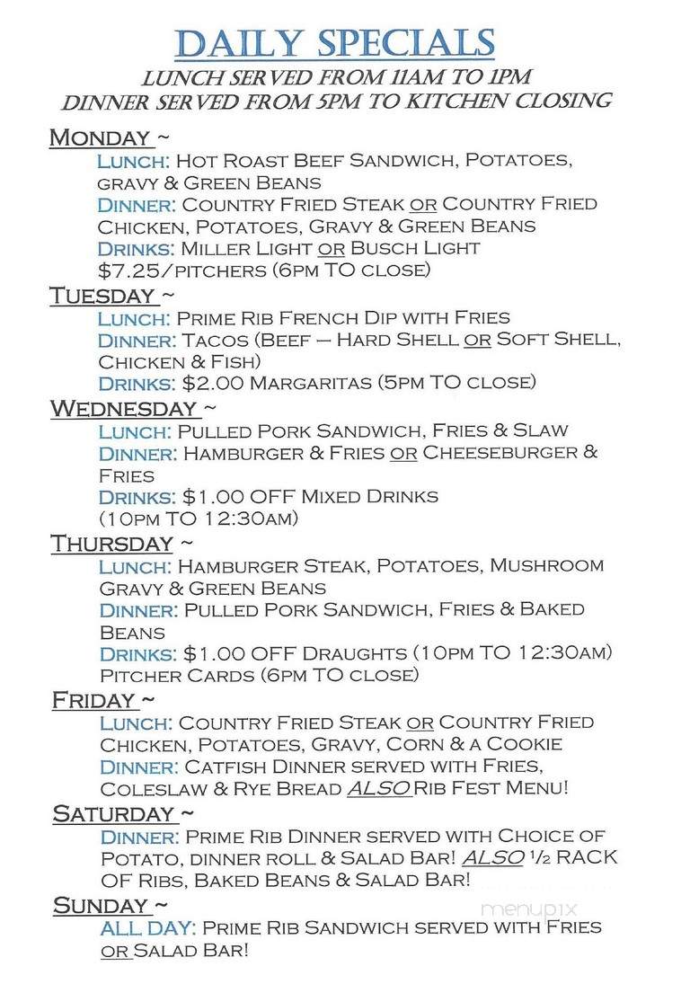 Spare Time Lounge - Seward, NE menu_pic