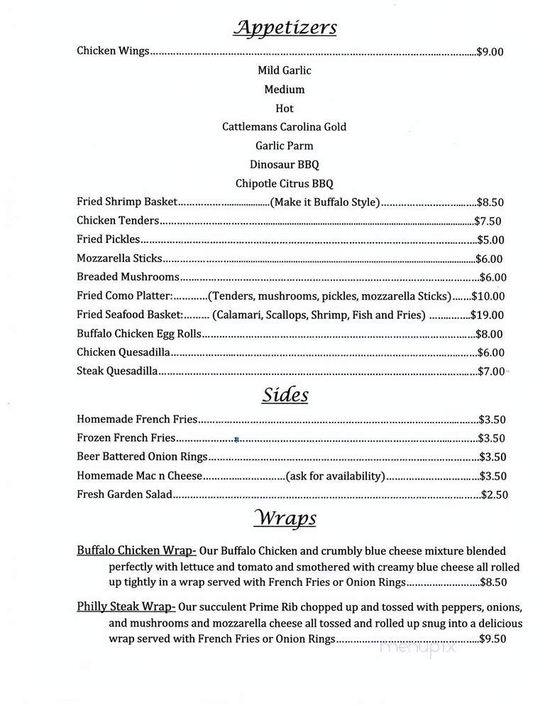 Lake Como Inn - Cortland, NY menu_pic